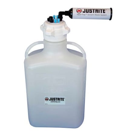 Justrite Justrite 12812 VaporTrap Carboy With Filter Kit, HDPE, 13.5-Liter, 7 Ports 12812